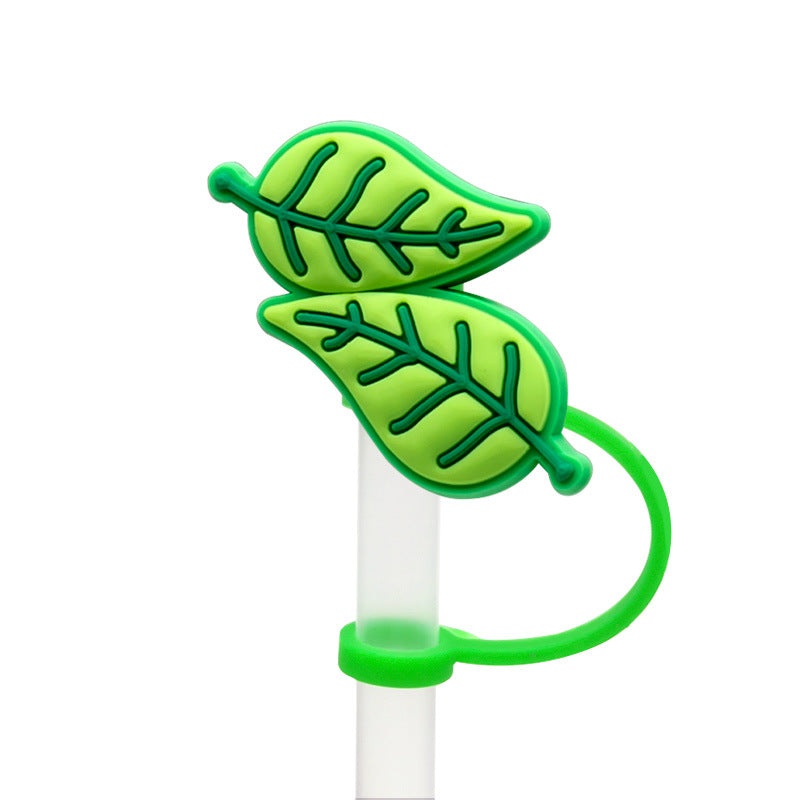 Wholesale 8-10mm 10PCS/PACK Plant and Fruit Silicone Dustproof Straw Caps